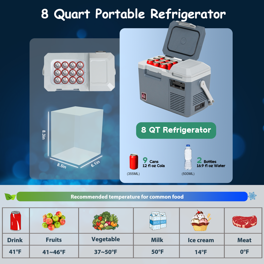 Alpicool LGMP8 Car Fridge + Detachable Battery