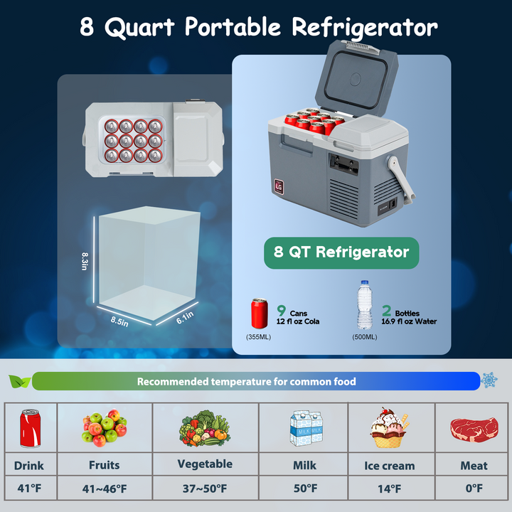 Alpicool LGMP8 Car Fridge + Detachable Battery