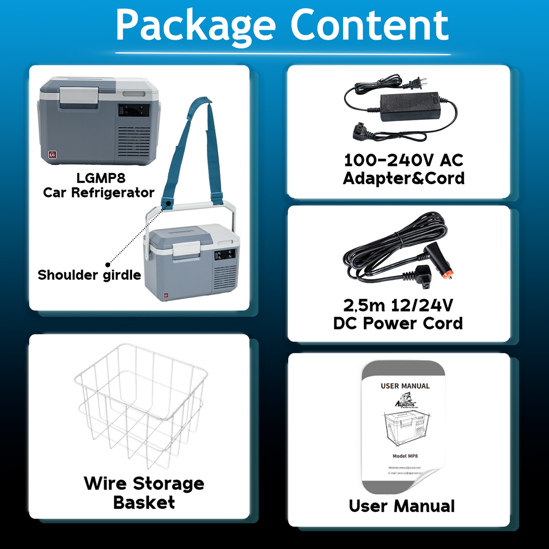 Alpicool LGMP8 Car Fridge + Detachable Battery