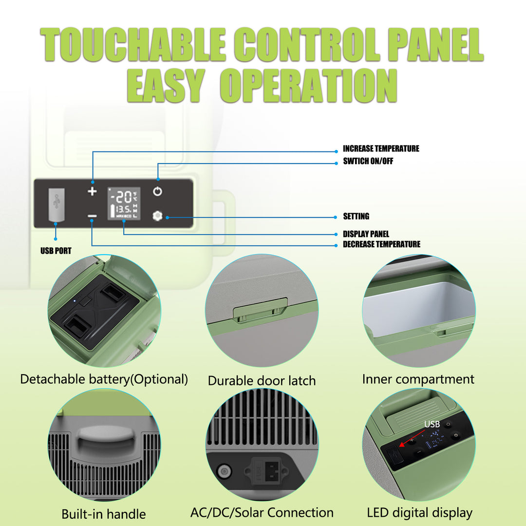 Alpicool Y15E Green Portable Car Fridge